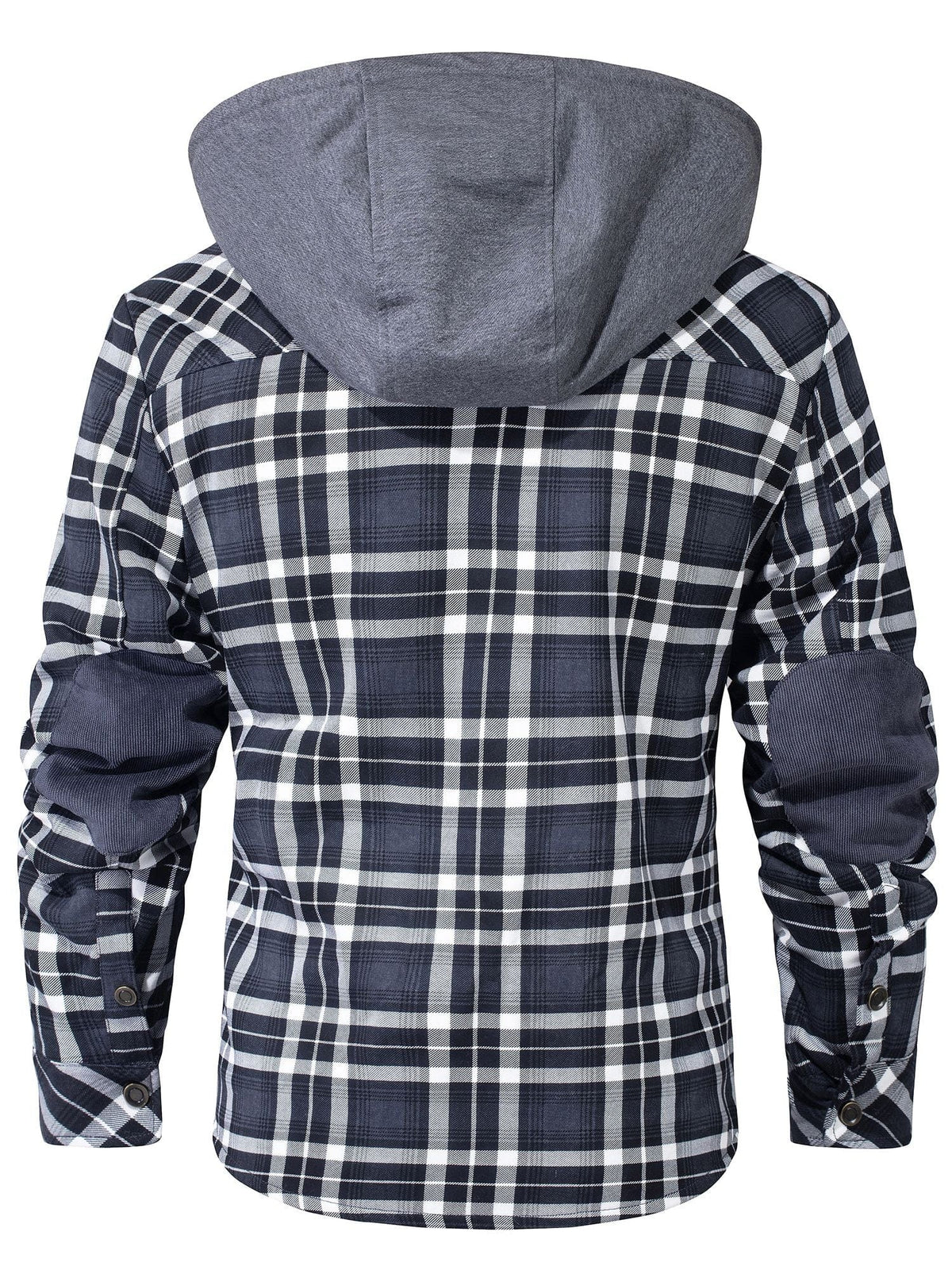Cozy Men's Hooded Flannel Jacket with Faux Fur Lining for Winter Outdoors