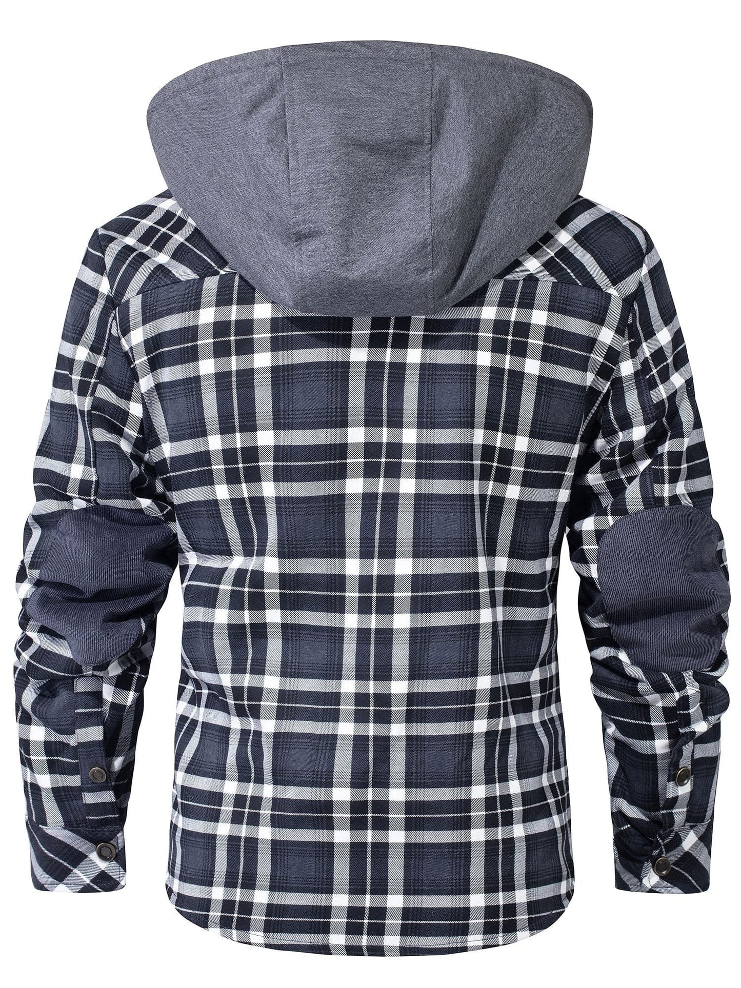 Cozy Men's Hooded Flannel Jacket with Faux Fur Lining for Winter Outdoors
