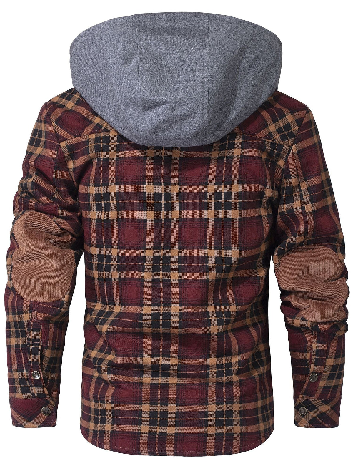 Cozy Men's Hooded Flannel Jacket with Faux Fur Lining for Winter Outdoors