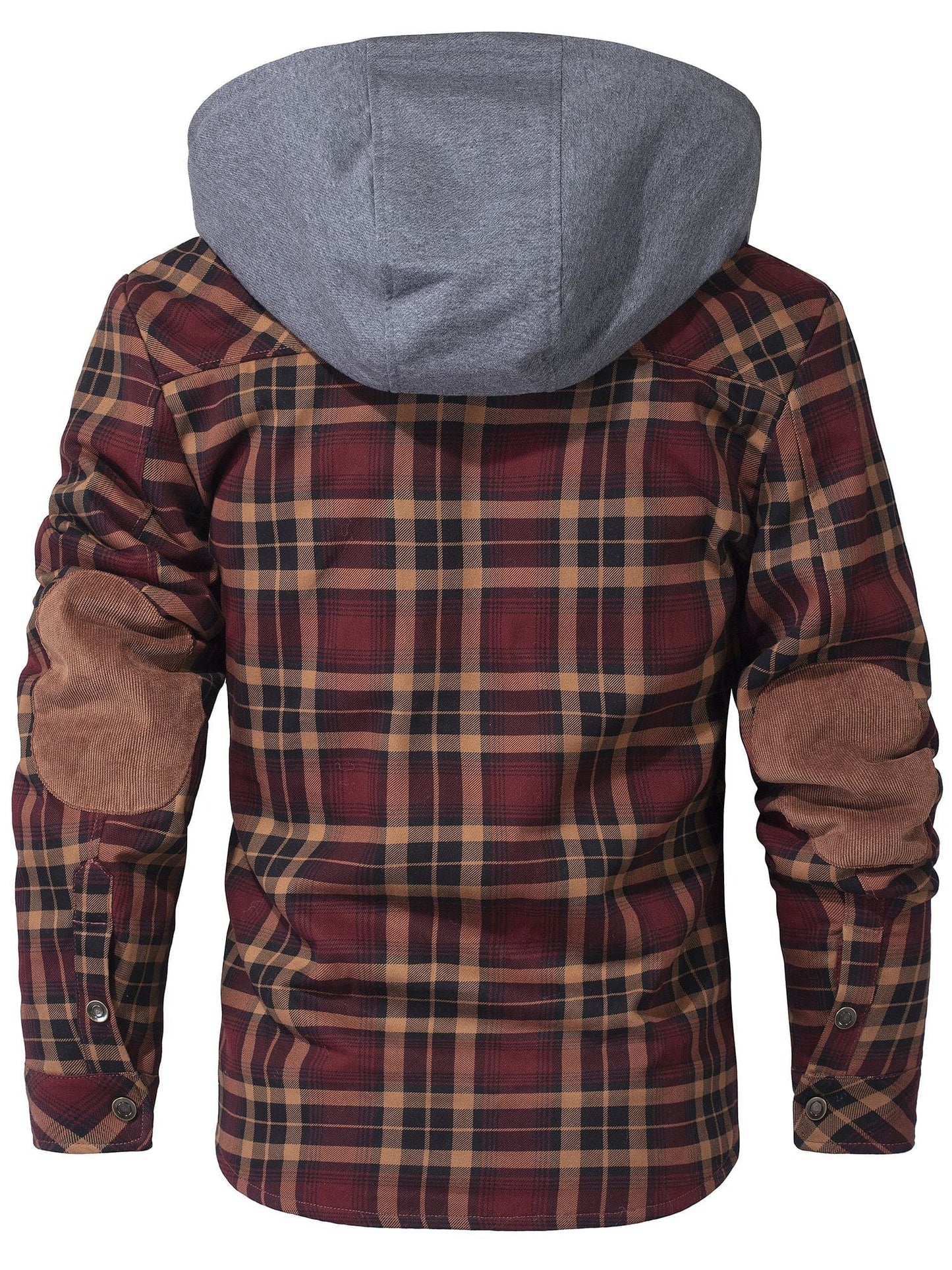 Cozy Men's Hooded Flannel Jacket with Faux Fur Lining for Winter Outdoors