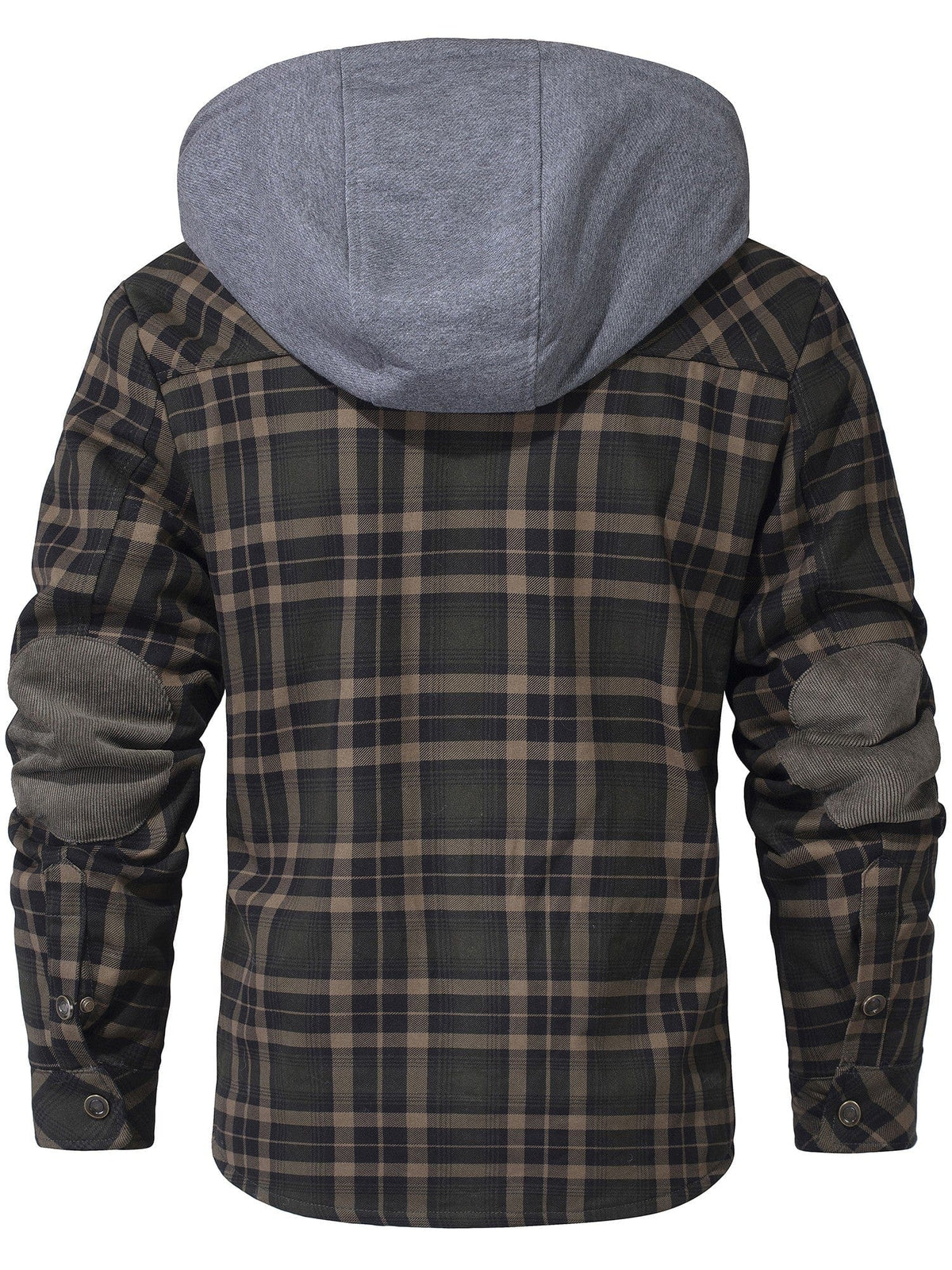 Cozy Men's Hooded Flannel Jacket with Faux Fur Lining for Winter Outdoors