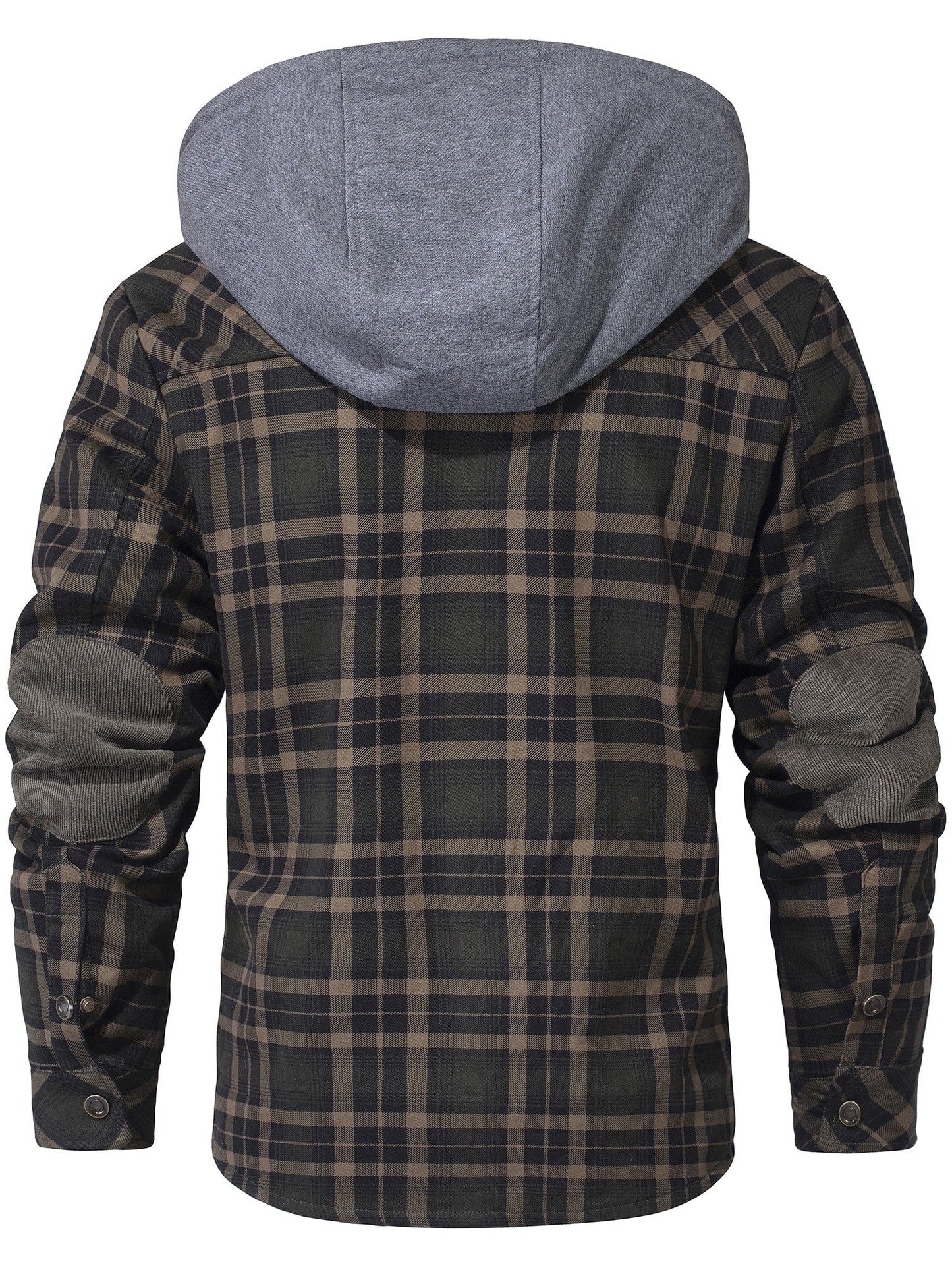 Cozy Men's Hooded Flannel Jacket with Faux Fur Lining for Winter Outdoors