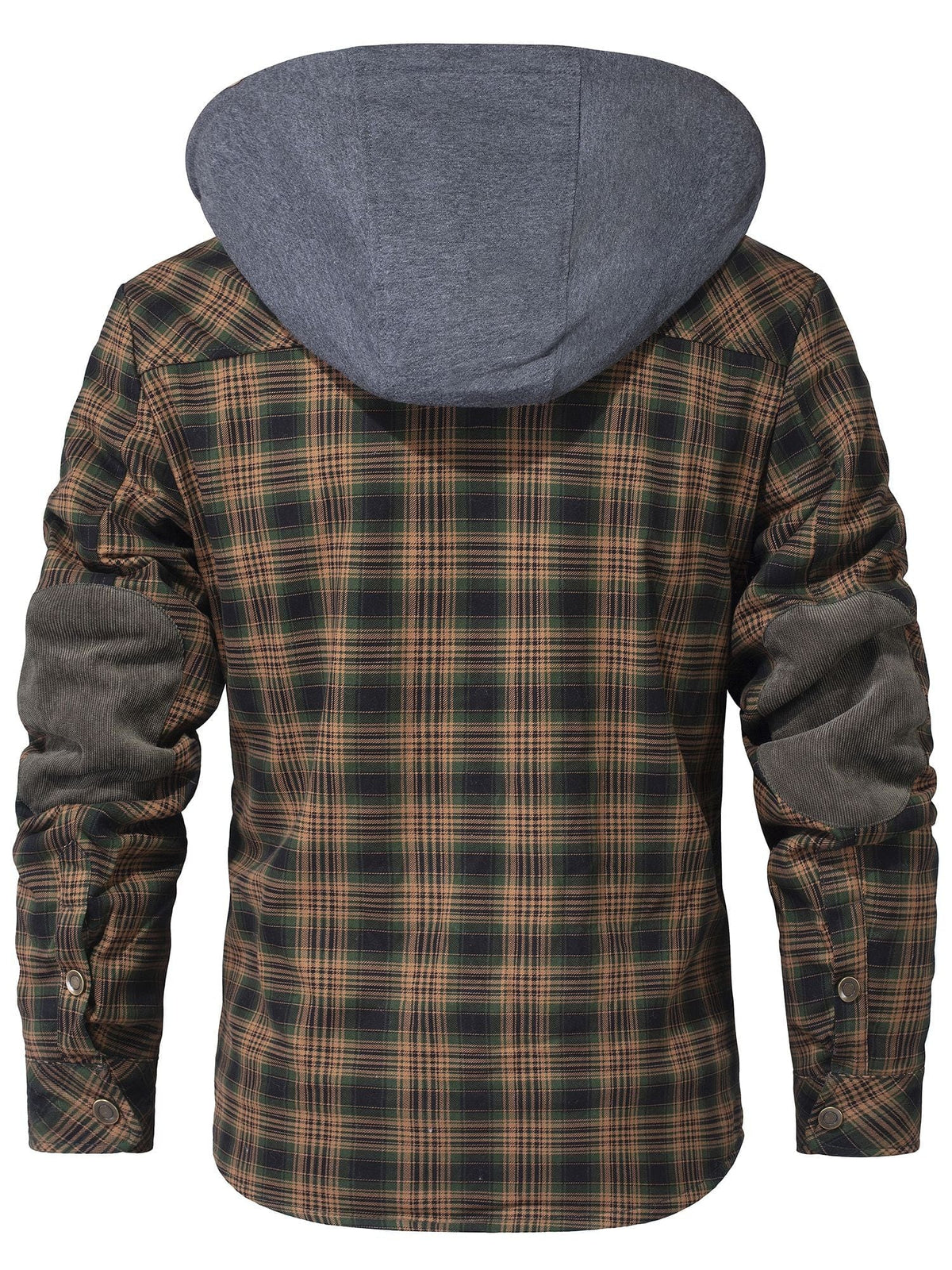 Cozy Men's Hooded Flannel Jacket with Faux Fur Lining for Winter Outdoors
